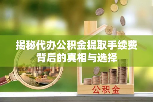 融安揭秘代办公积金提取手续费背后的真相与选择